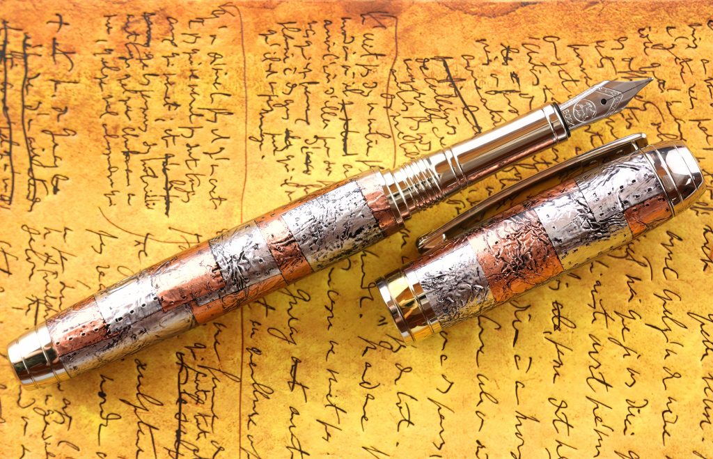 Steampunk Fountain Pen - Handmade Steampunk copper and aluminum body - Bock Stainless Steel Size 5 Nib